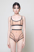 WARREN Dark Scoop Neck Mesh Bra Top